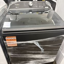 Whirlpool Top Load Washer (High Efficiency, Glass Lid, Black) | ($0 Down) | No Credit Needed