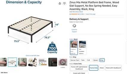 King size bed frame