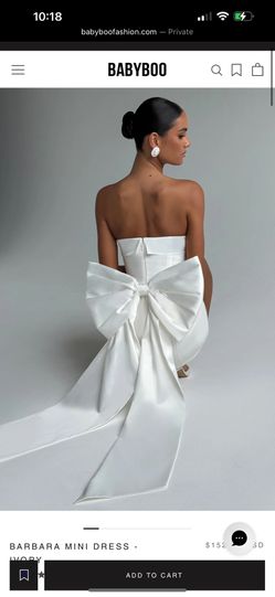 Barbara Babyboo Strapless White Dress With Bow