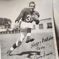 Jerry Davis Autographed hand signed inscribed Rare ! CHICAGO CARDINAL W/ COA