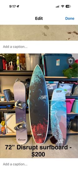 72” disrupt surfboard