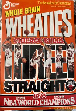 Chicago Bulls Three Straight Champions Wheaties Box