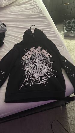 Sp5der Black Web Graphic Hoodie