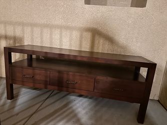 Dark Wood TV Stand with 3 Drawers