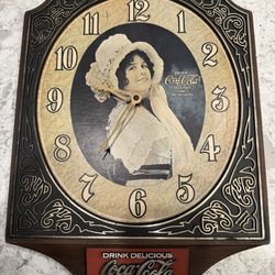1974 Coca Cola “Betty” Drink Delicious clock 16”x11.5”x1.5” (See Comments).
