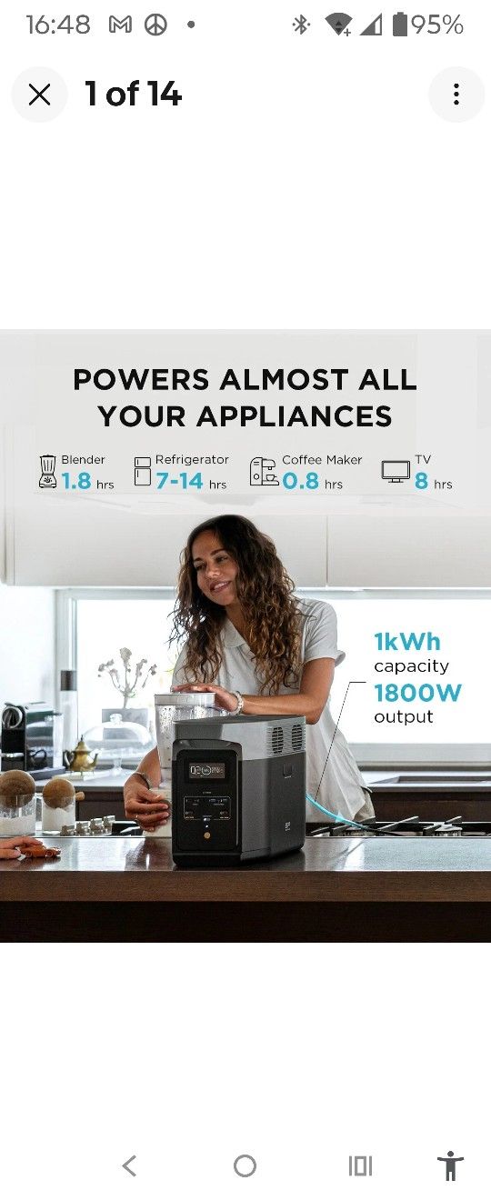 EcoFlow DELTA 2 1024Wh LFP Portable Power Station for Indoor/Outdoor