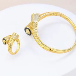 Hip Hop Women & Men Brass Necklace + Bracelet + Earrings Cuban Link Jewelry