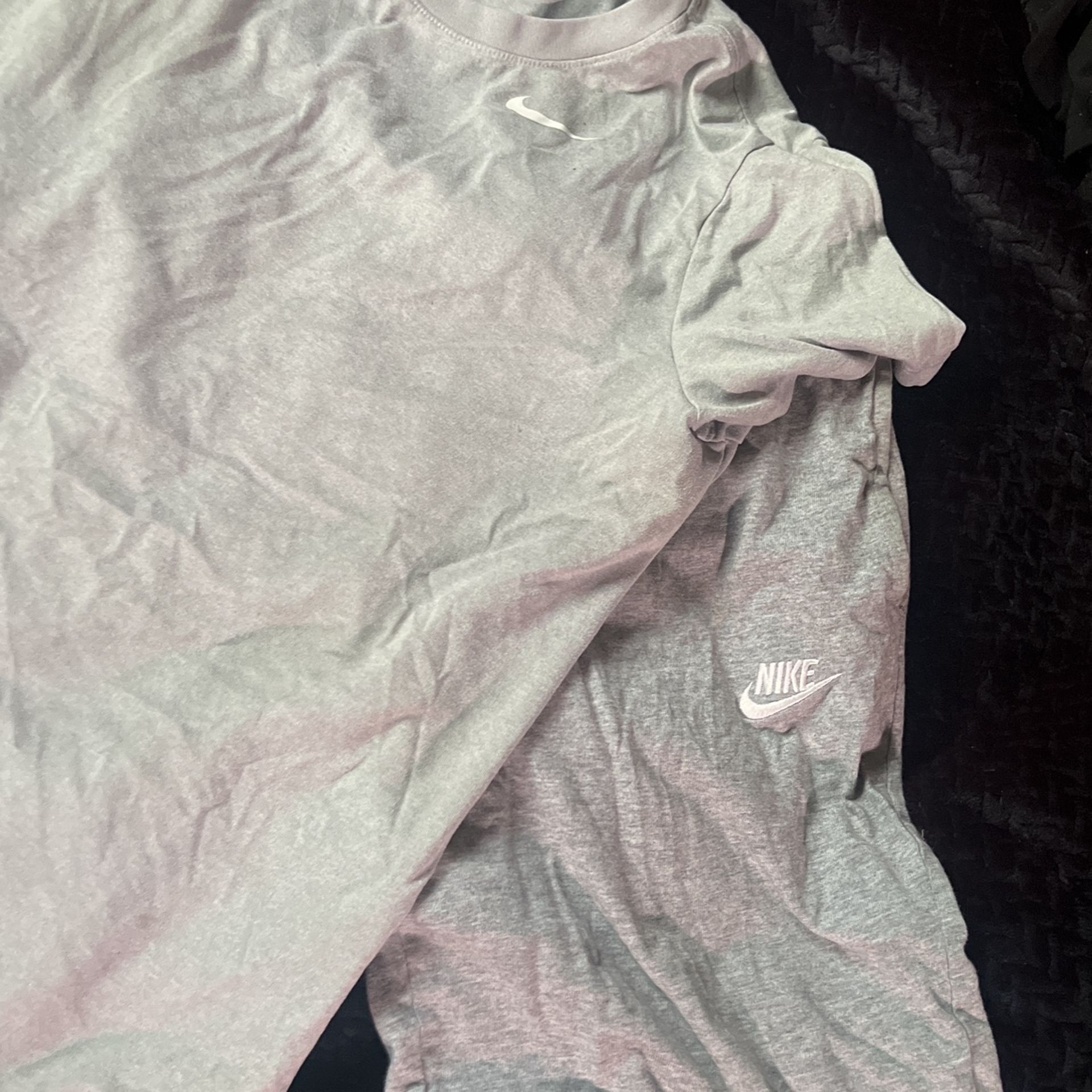 Nike Shirt (cotton Shorts )Grey Set 