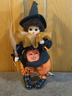 Vintage 1986 Brinn's October Halloween Witch Doll 14"