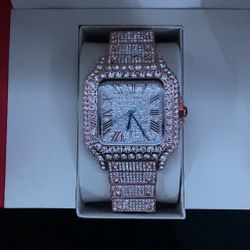 Cartier Watch Iced Out vv1s Diamond Test Approve Brand New Just Got It