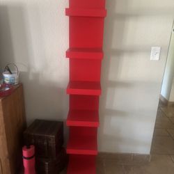 Red IKEA shelf like new 