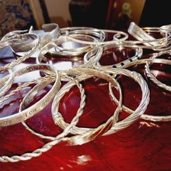 Individual Sterling Silver (Stamped) Bangles And Cuffs