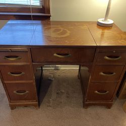 Vintage Wood Type Writer Desk