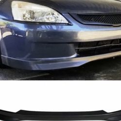 Fits 03-05 Honda Accord Sedan Type R Style PP Unpainted Black Front Bumper Lip