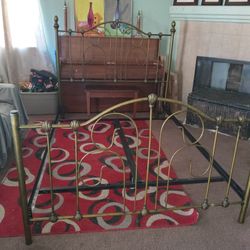 Queen Brass Metal Bed Frame