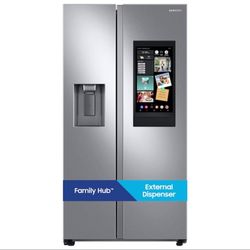 Like New 2023 Samsung Side-by-Side Refrigerator – Stainless Steel – Ice & Water – 3-Month Warranty – Delivery Available