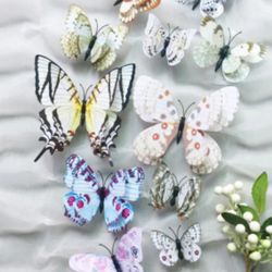 12 Butterfly Magnets Stickers Wall Decor 