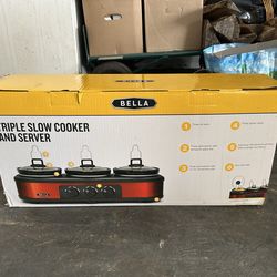 🟡 Bella Triple Slow Cooker & Buffet Server – Brand New (Never Used)  💲 Price: $65 OBO (Retail typically $60–$80)