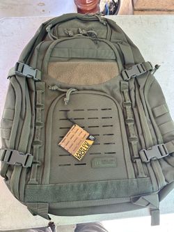 New W Tags Highland Tactical Backpack Heavy Duty - Foxtrot - Dark Green Laser Cut Molle