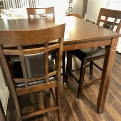 High Dinning Table + 3 Chairs - 45x45 Table - Ashley Furniture  