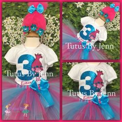 Trolls Poppy Tutu Birthday Outfit