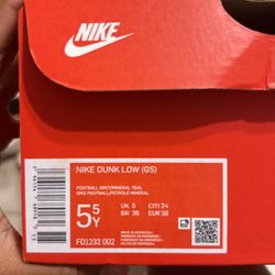 Nike Dunk Low (GS) , Football GREY/MINERAL TEAL GRIS FOOTBALL/PETROLE MINERAL 