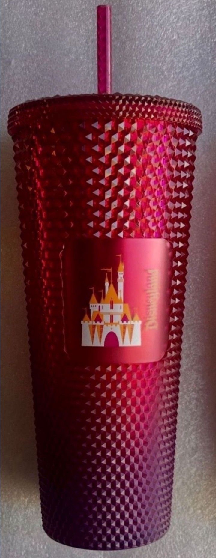Disney Starbucks Castle Geometric Red Purple 24oz Tumbler (NEW)
