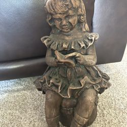 Rare Fabbri Bronze Girl Statue – Vintage, Collectible, Garden Deco