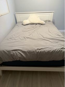 Queen bed frame and mattress for sale