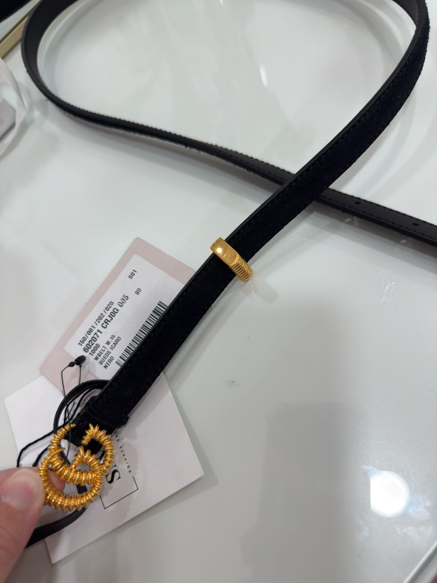 Brand New never worn Gucci Gold and Black belt  