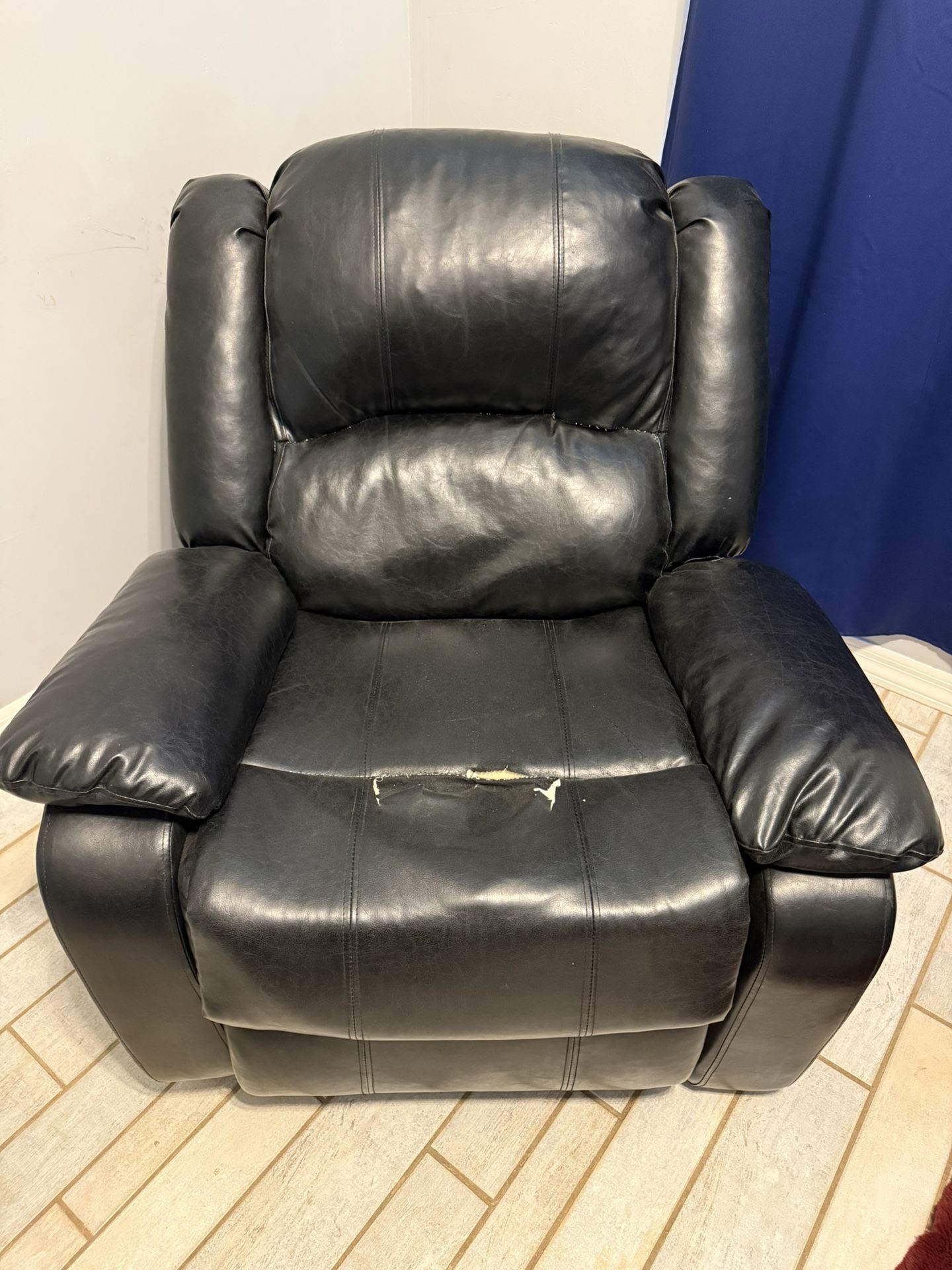 Black Leather Recliner Rocker/Glider