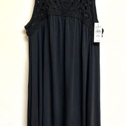 LOFT Outlet- Petite Black Crocheted Tank Sundress/Size XS-Medium