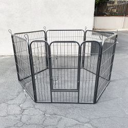 New $70 Heavy Duty 32” Tall x 32” Wide x 6-Panel Pet Playpen Dog Crate Kennel Exercise Cage Fence 