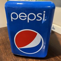Pepsi Mini Refrigerator 6-Cans Portable Cooler Compact Travel Fridge Blue