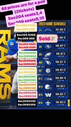 Rams And Charger Season Ticket Holder