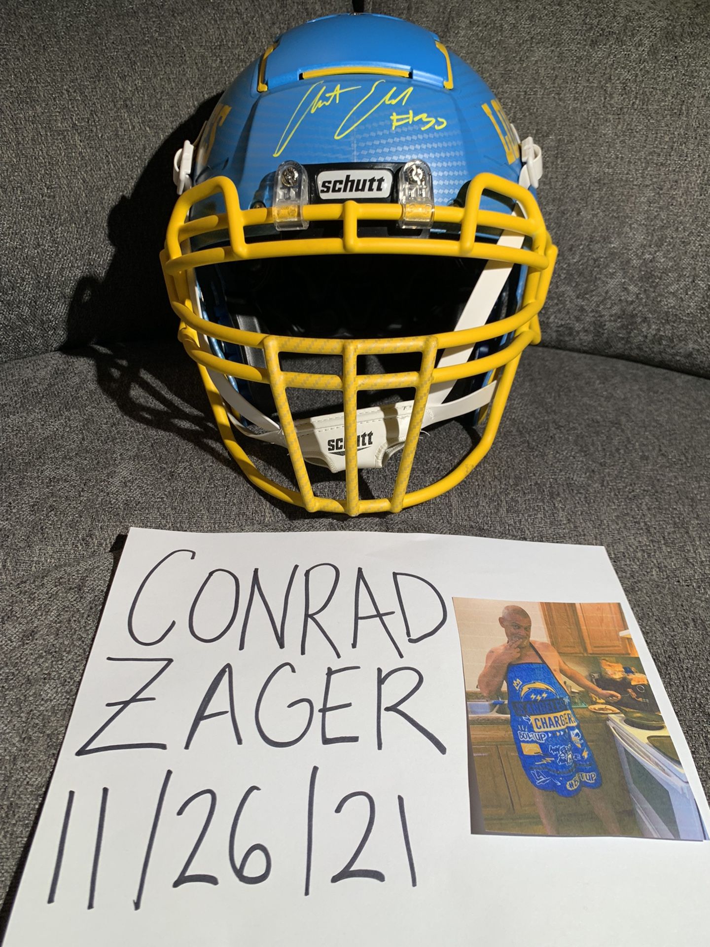 Austin Ekeler Signed Full Size Hydrodipped Authentic Helmet