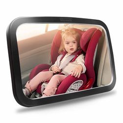 Shynerk Baby Car Mirror, Safety Car Seat Mirror for Rear Facing Infant with Wide Crystal Clear View, Shatterproof, 360° Rotation, Crash Tested and Cer
