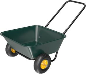 VINGLI 2 Wheel Garden Wheelbarrow - Heavy Duty Plastic Utility Cart