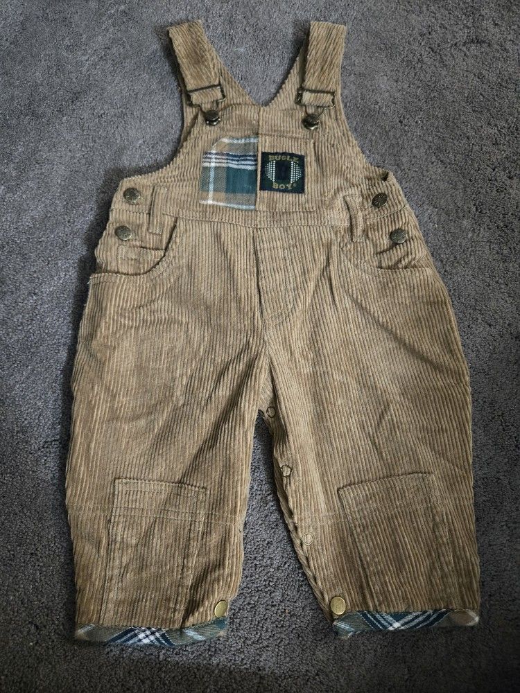 Bugle Boy Cordoroy Overalls Vintage 18 Months