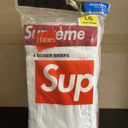 DS Supreme x Hanes Boxer Pack White SzL (4 Boxers in 1 Pack)