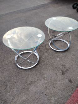 Modern glass end table set living room - delivery available