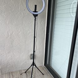 Aureday 14'' Selfie Ring Light with 62'' Tripod Stand and Phone Holder, Dimmable LED Phone Ringlight for Makeup/Video Recording/Photography, Circle Li