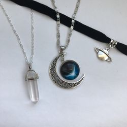 The orbit choker and necklaces