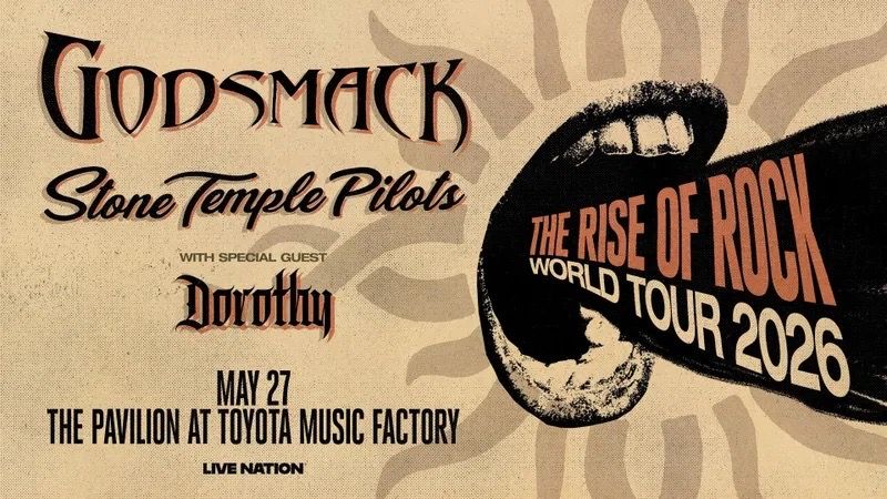 GODSMACK-The Rise of Rock World Tour 2026 Tickets at The Pavilion at Toyota Music Factory in Irving, TX on 05/27/2026