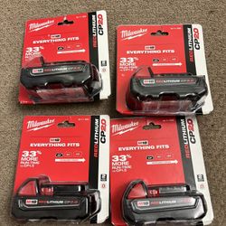 Milwaukee Battery C.p 2.0 New Same Pic 40 Each Firm