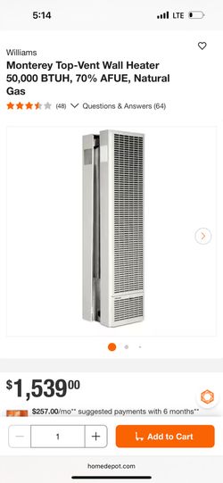 Monterey Top-Vent Furnace