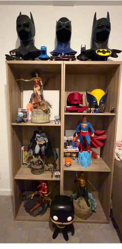 Marvel, DC statues, toys, comics.