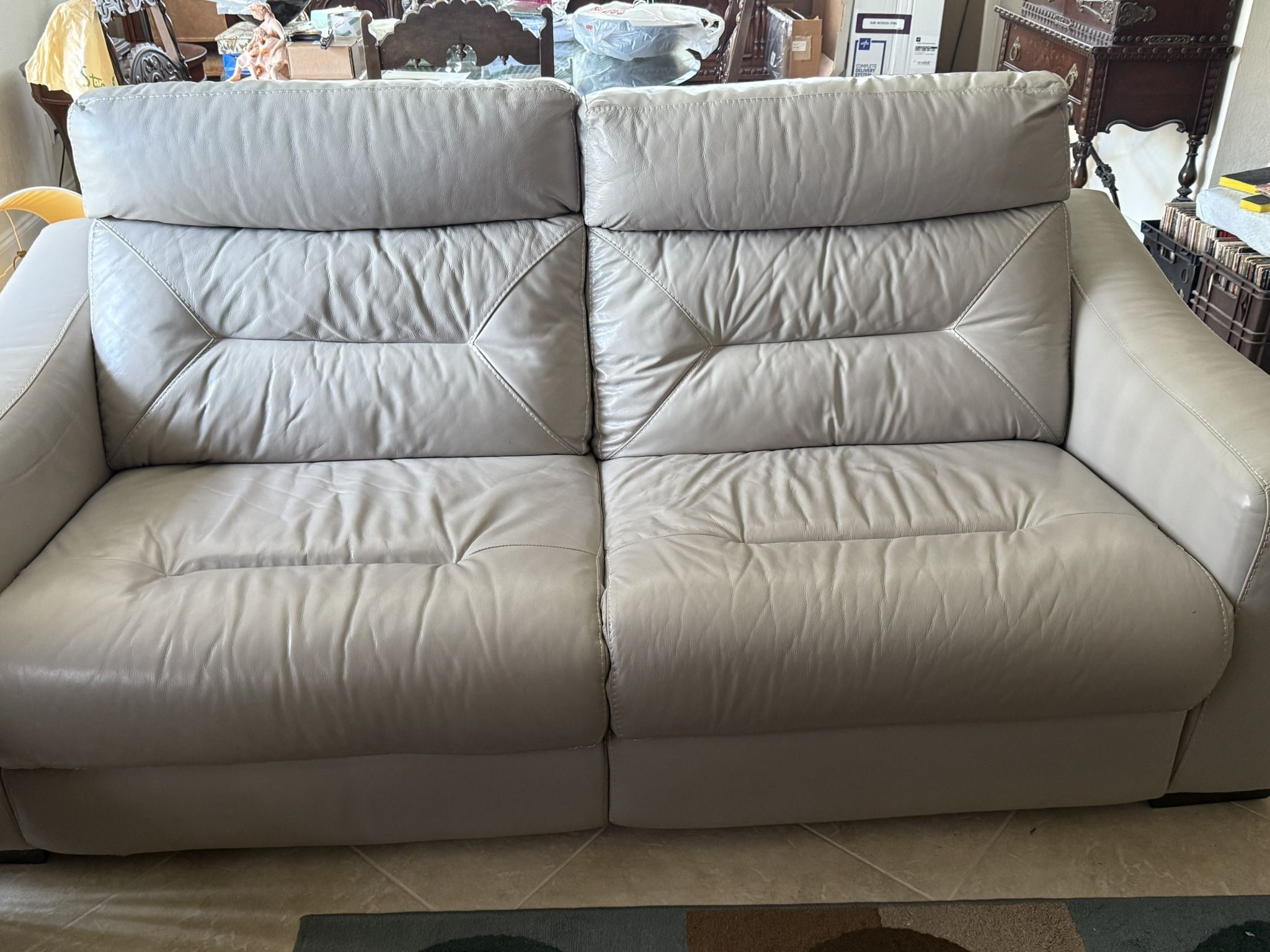 Leather Manual Recliner Loveseat