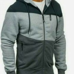 Mens Casual Hooded Jacket NEW- Long Sleeve Three-color Stitching Jacket. Condition is "New with tags".