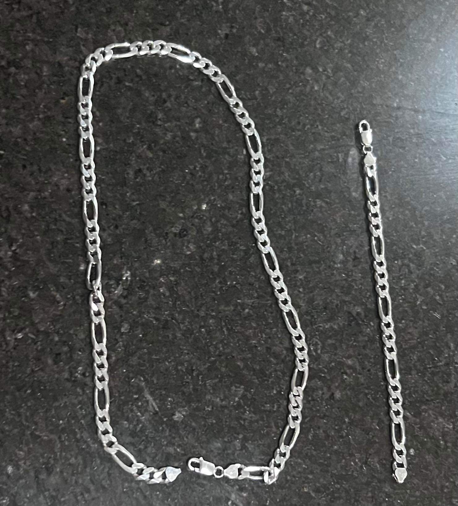 925 QGI Italy - Sterling Silver Chain And Bracelet